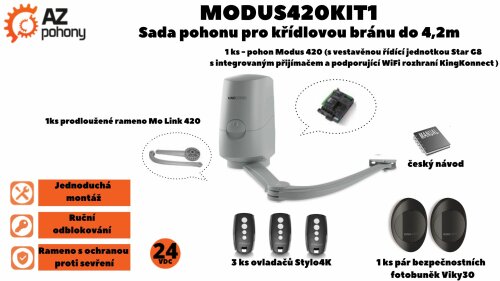 Modus420Kit1 - sada rychlého pohonu pro křídlovou bránu do 4,2 m